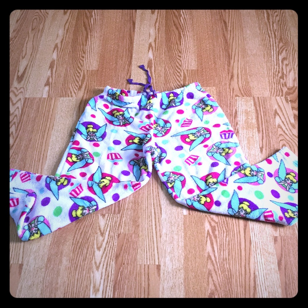 Disney Tinker Bell White Fleece Pajama Pants